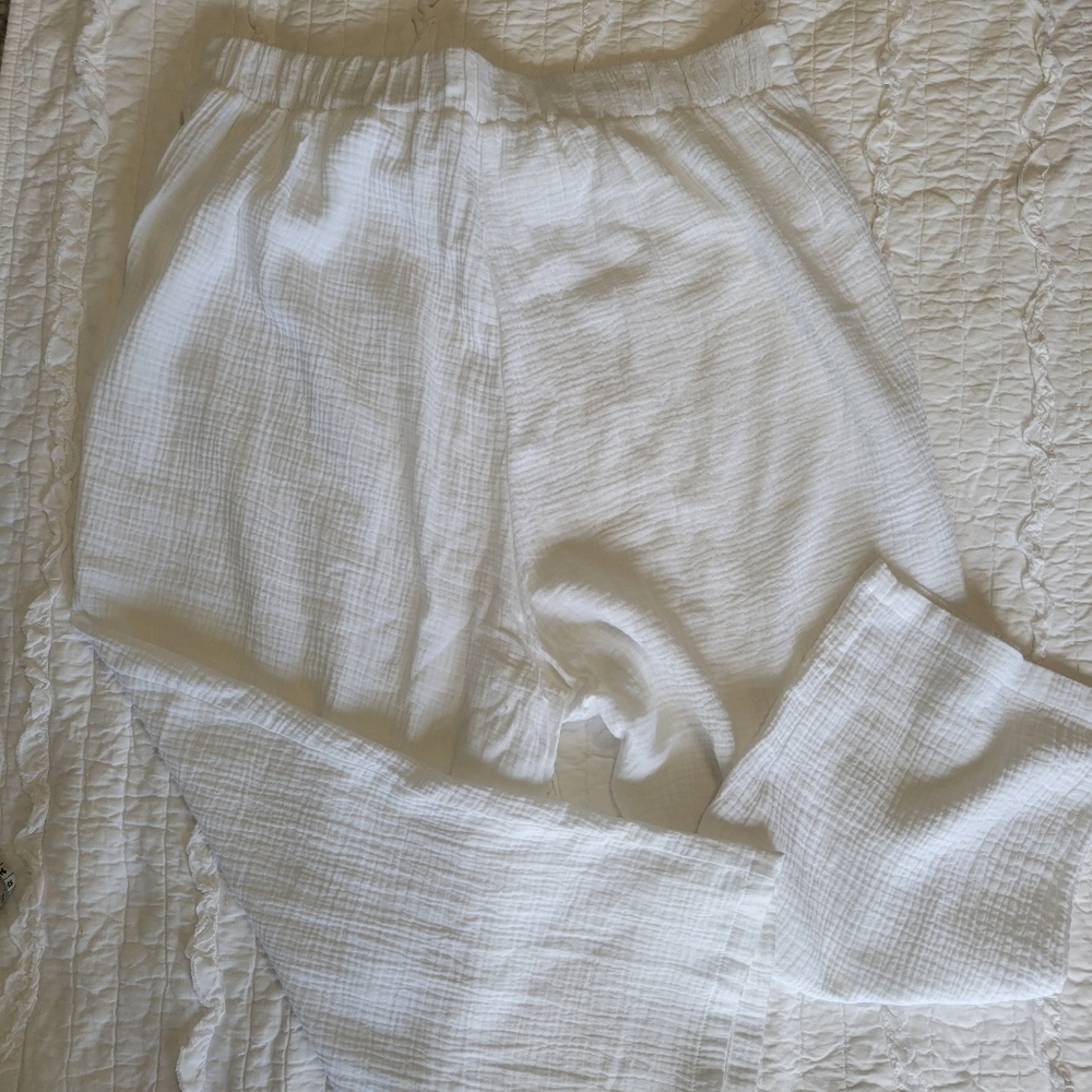 Cynthia Rowley Lightweight 100% Cotton Cropped Pants 2X White NWOT - Picture 6 of 13